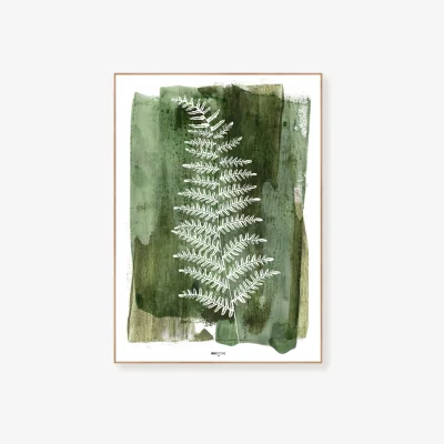 Westwing Framed Digital Print White Fern