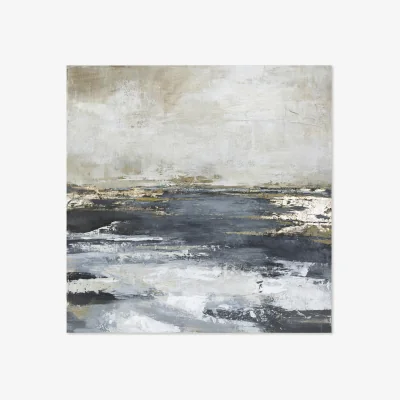 Westwing Hand-Painted Canvas Art Blue Bay