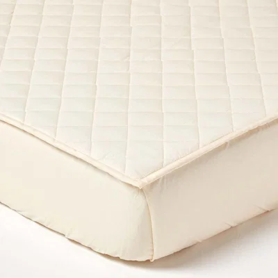 The Range Organic 300 TC Luxury Quilted Fitted Mattress Protector - Cream / King