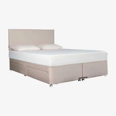 Barker and Stonehouse Tempur Ardennes Divan Super King Bed 180x200cm Biscuit | Barker & Stonehouse