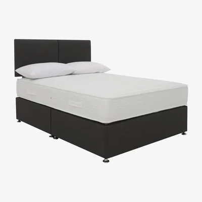 Furniture Village Highgrove - Essentials Dream Coil Divan Set with Trance Headboard - Super King - Black