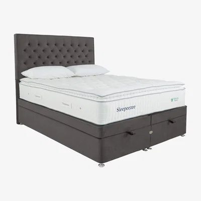 Furniture Village Sleepeezee - Natural Touch 3000 Pillowtop End Ottoman Divan Set - Super King - Grey