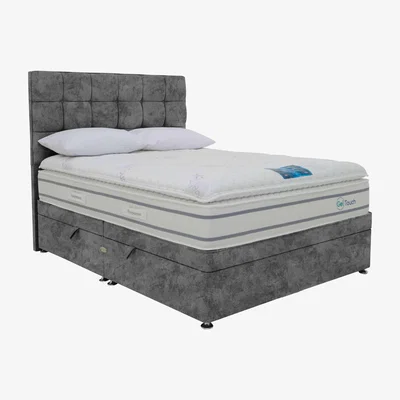 Furniture Village Sleepeezee - Geltouch 4000 Side Lift Ottoman Divan Set - Super King - Daytona Grey