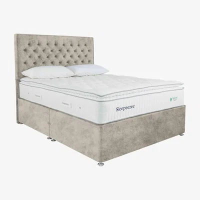 Furniture Village Sleepeezee - Natural Touch 3000 Pillowtop Divan Set with 4 Drawers - Super King - Daytona Stone
