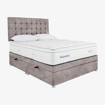 Furniture Village Sleepeezee - Natural Touch 2000 Pillowtop Side Ottoman Divan Set - Super King - Daytona Silver