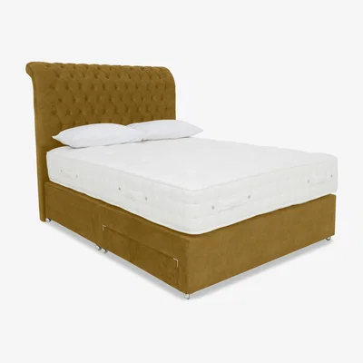 Furniture Village Highgrove - Sanctum Nature 2000 2 Drawer Divan Set with Johnstone Headboard - Super King - Aston Saffron
