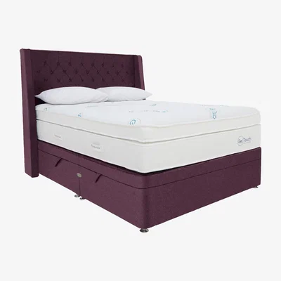 Furniture Village Sleepeezee - Geltouch Advanced 10000 Side-Lift Ottoman Divan Set - Super King - Purple