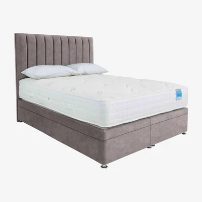 Furniture Village Sleep Story - Deluxe Firm Power Ottoman Divan Set - Super King - Linoso Dove