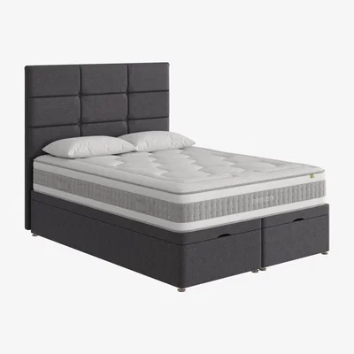 Furniture Village Mammoth - Prestige Advance 6000 End Ottoman Divan Set - Super King - Grey
