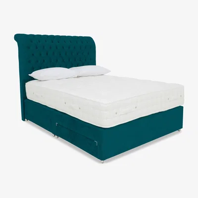 Furniture Village Highgrove - Sanctum Nature 2000 2 Drawer Divan Set with Johnstone Headboard - Super King - Plush Atlantic