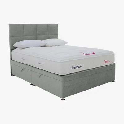 Furniture Village Sleepeezee - Jessica Side Ottoman Divan Set - Super King - Green
