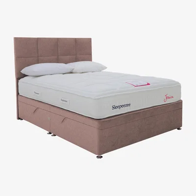 Furniture Village Sleepeezee - Jessica Side Ottoman Divan Set - Super King - Pink