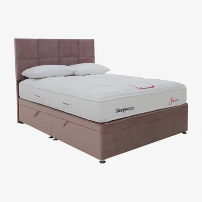 Furniture Village Sleepeezee - Jessica Side Ottoman Divan Set - Super King - Pink