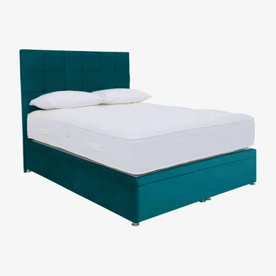 Furniture Village Sleep Story - Luxury 2000 Power Ottoman Divan Set - Super King - Plush Atlantic