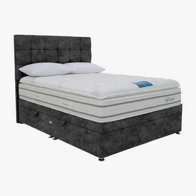 Furniture Village Sleepeezee - Geltouch 4000 Side Lift Ottoman Divan Set - Super King - Daytona Coal