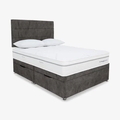 Furniture Village Sleepeezee - Memory Sense Ortho Side Ottoman Divan Set - Super King - Dapple Mink