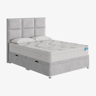 Furniture Village Sleep Story - Natural Luxury Hybrid Side Ottoman Divan Set - Super King - Grey