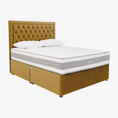 Furniture Village Mammoth - Prestige Pocket 2000 Divan Set - Super King - Yellow