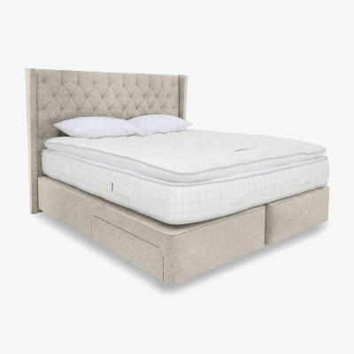 Furniture Village Harrison Spinks - Yorkshire 20k Pillow Top Firm Divan Set with 2 Drawers - Super King - Mole Pebble