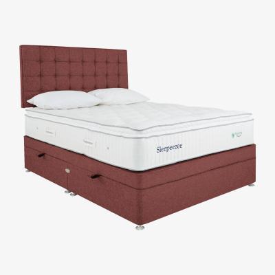 Furniture Village Sleepeezee - Natural Touch 2000 Pillowtop Side Ottoman Divan Set - Super King - Red