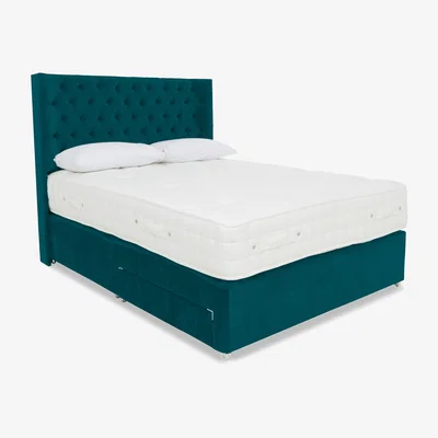Furniture Village Highgrove - Sanctum Nature 2000 Divan Set with 2 Drawers - Super King - Plush Atlantic