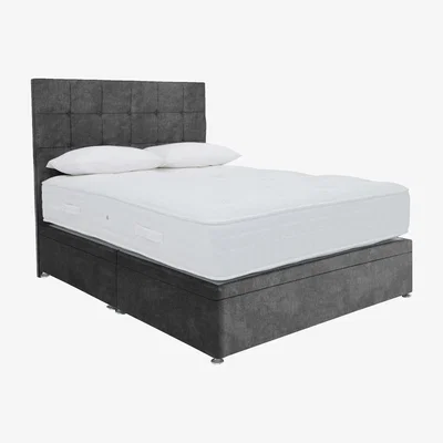 Furniture Village Highgrove - Luxury 2000 Side Ottoman Divan Set - Super King - Black