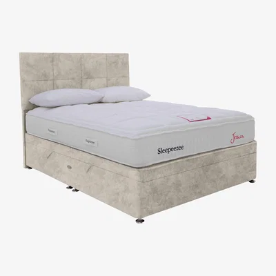 Furniture Village Sleepeezee - Jessica Side Ottoman Divan Set - Super King - Daytona Stone