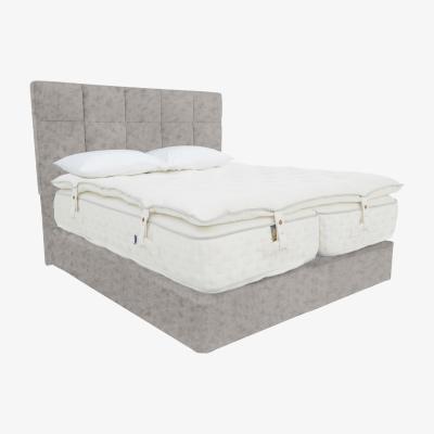 Furniture Village Harrison Spinks - Yorkshire 30,000 Divan Set with Zip and Link Mattress with Mattress Topper - Super King - Grey
