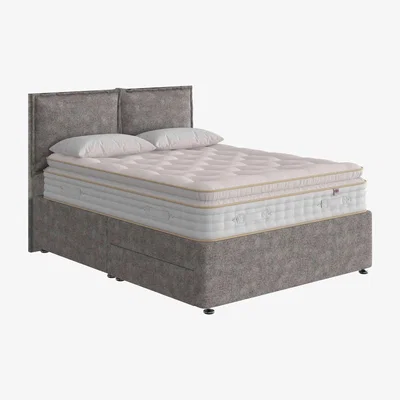 Furniture Village The Handmade Bed Company - Boutique 3000 Pillow Top Divan Set With No Storage - Super King - Teddy Steel