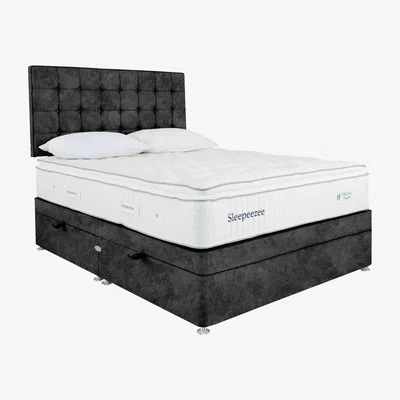 Furniture Village Sleepeezee - Natural Touch 2000 Pillowtop Side Ottoman Divan Set - Super King - Daytona Coal