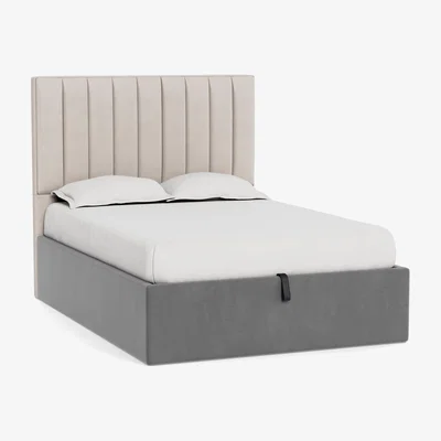 Heal's Heal's Storage Divan Super King Smart Velvet Mercury Black Feet - Heal's UK Bedroom Furniture