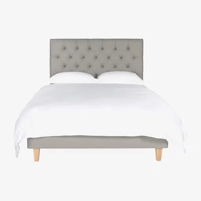 Heal's Heal's Shallow Divan Super King Velvet Petrol Light Turned Solid Wood Feet - Heal's UK Bedroom Furniture