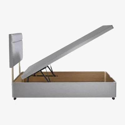 Downtown Relyon Dreamworld Pure Natural 1400 Platform Top Ottoman Divan Set - Single, Cashmere - [], ["Single","Double","King","Super King"]