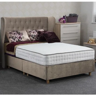 The Range Jonas & James Dartmoor Divan Bed Set - Plush Stone / 1200mm / Super King / 4