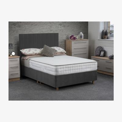 The Range Jonas & James Osbourne Non Storage Divan Bed With Mattress - Steel / Super King