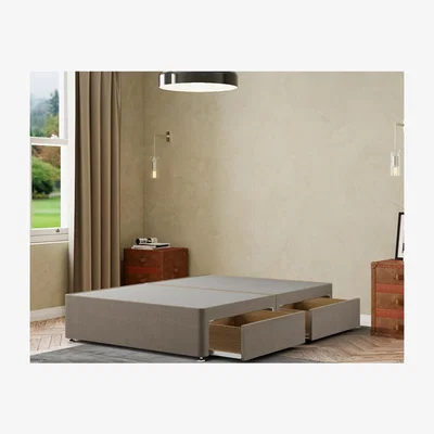 The Range Simple Divan Base 2 Drawers Linen - Beige / Superking