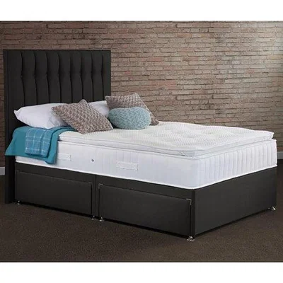 The Range Clovelly Divan Drawer Bed With Mattress - Black / 4 / Super King
