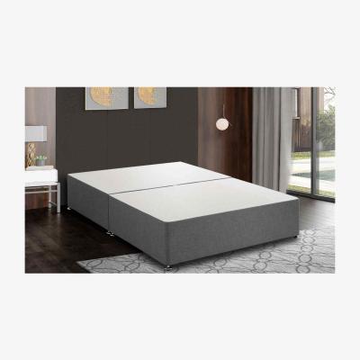 The Range Amara Divan Base Only - Chenille Fabric, Non Storage - Silver / Superking