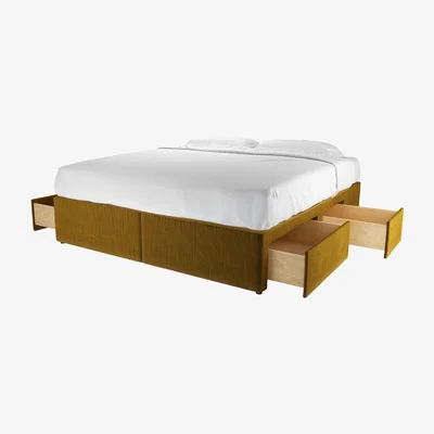 Sofa.com Super King Divan Basein Nefertiti Gold Cotton Matt Velvet - sofa.com