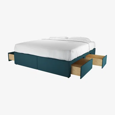 Sofa.com Super King Divan Base in Evergreen Brushed Linen Cotton - sofa.com
