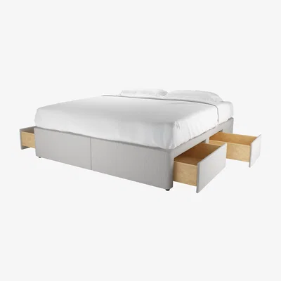 Sofa.com Super King Divan Base in Alabaster Brushed Linen Cotton - sofa.com