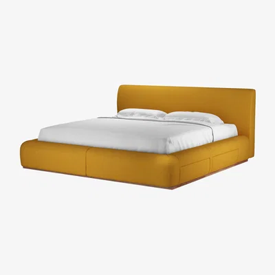 Sofa.com Sunday Super King Divan Bed in Mango Brushed Linen Cotton - sofa.com