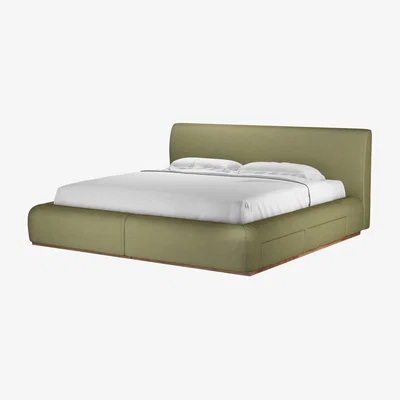 Sofa.com Sunday Super King Divan Base in Lichen Heathland Weave - sofa.com