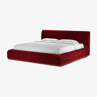 Sofa.com Sunday Super King Divan Bed in Claret Cotton Matt Velvet - sofa.com
