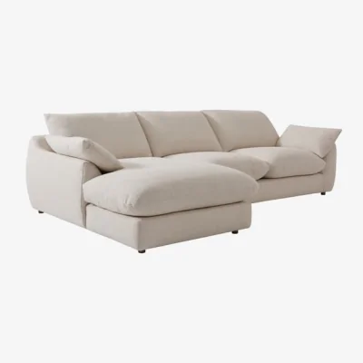 Andrew Martin Fulton Chaise Sofa, Corner Sofa, Left Hand Facing, Left Hand Facing, Light Neutral - Andrew Martin Linen