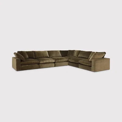 Barker and Stonehouse Artenis Modular 3 + 3 Corner Sofa With Footstool | Barker & Stonehouse