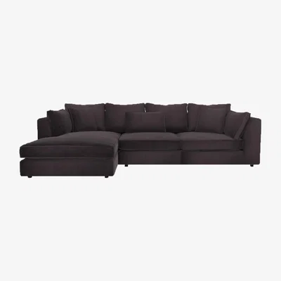 Barker and Stonehouse Harrington Large Chaise Corner Sofa Left, Grey Fabric | Barker & Stonehouse