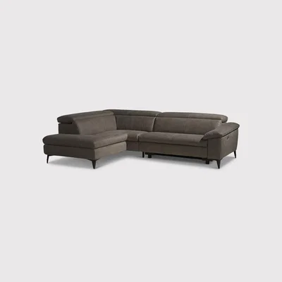 Barker and Stonehouse Metropole 2 Corner Recliner Sofa, Brown Fabric | Barker & Stonehouse