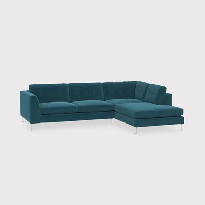 Barker and Stonehouse Conza Large Corner Group Left, Teal Fabric | Barker & Stonehouse