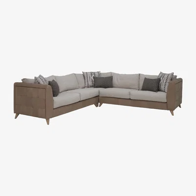 Barker and Stonehouse Eve 3 Corner 3 5+ Seater Sofa, Neutral Leather | Barker & Stonehouse